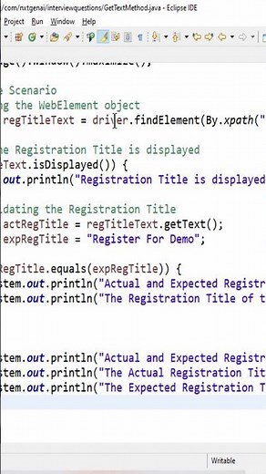 Selenium Interview Questions & Answers - 15. How to Validate Text in Selenium?