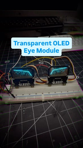 ELEKTROMAN on Instagram: "The machine reacts and Light moves. Early proof of concept for digitized eyes — built on an ESP32-C3 and transparent OLED. . . . . #techbuild #arduino #esp32 #cyberpunk #maker #diytech"