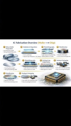 How Chips Are Made?IC Fabrication Step-by-StepWafer to Chip Process Explained,VLSI FabricationBasics
