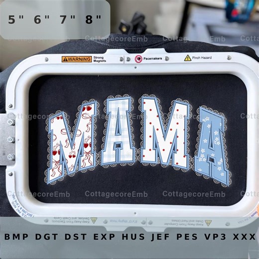 Lace Mama Applique Embroidery Design, Zigzag, Mother Day Gift, Lace Border Embroidery (instant Download) - Etsy