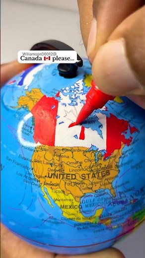 Canada on a Globe? This Took Patience! 🌎🍁 #flag #globe #flags