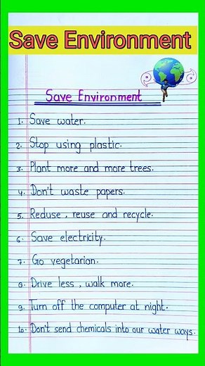 10 Ways to save the Environment/10 lines on save environment /How to protect our environment #shorts