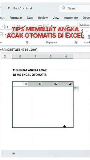Tips Membuat angka Acak otomatis di Excel #shortals