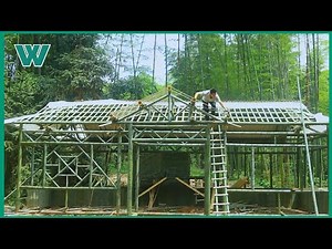 couple build house in bamboo forest, live happily together