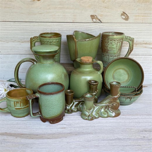 Frankoma Plainsman Prairie Green Pottery: Vintage Ceramic Choice-cups Only Left ***see Other Frankoma Listings*** - Etsy