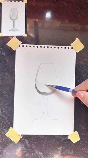 How to Draw Realistic Glass 🥂 | Easy Shading Trick #shorts#viral