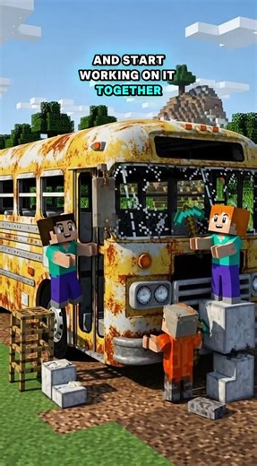 Restoring a Rusty Bus in Minecraft! Shiny Again!