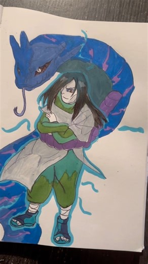 How to draw orochimaru step by step #shorts