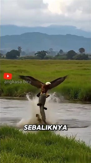Buaya vs Elang, Baboon Licik Ikut Ikutan! #buaya #africanfisheagle #baboon