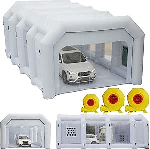 Xmaybang Inflatable Paint Booth 30x20x13ft with 3 Blowers Inflatable Spray Booth，Professional Car Workstation Portable Auto Paint Booth for Cars, Car Parts Painting