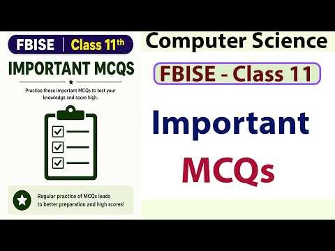 FBISE class 11 computer science Important 50 MCQs Guess Paper | Complete MCQs and Solutions
