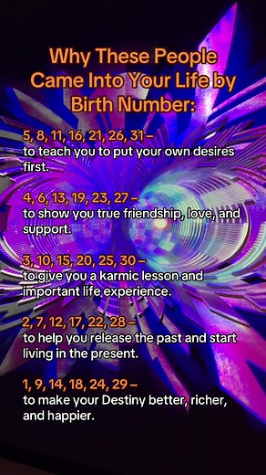 Follow me 🔥 Why These People Came Into Your Life by Birth Number. #matrixofdestiny #birthday #numerology #astrology #fyp