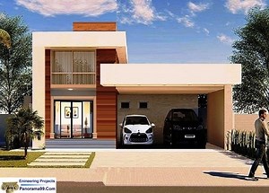 V-412| Plan de maison de plain-pied moderne : 2 chambres, toit en terrasse, plan pour petite petite cabane - Etsy France