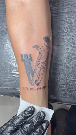 It’s me vs me tattoo design ‪@Garcha_tattoo‬
