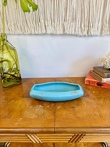 Vintage Mccoy Pottery Turquoise & Gold Ceramic Shallow Planter; Retro Plant Pots; Blue Mid Century Pottery; Gift for New Home; MCM Mantle - Etsy