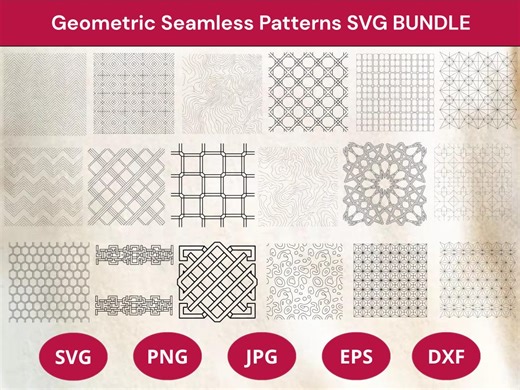 Geometric Pattern Svg Bundle, Laser Cut Panel Designs, Seamless Tile Svg, Abstract Line Art, Decorative Wall Panel, Cricut Glowforge Files - Etsy