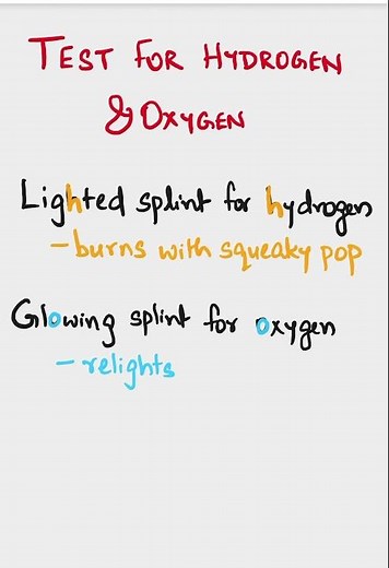 tests for hydrogen and oxygen #chemistry#gcse