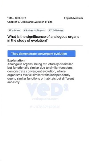 Analogous Organs Evolution Significance 12th Biology