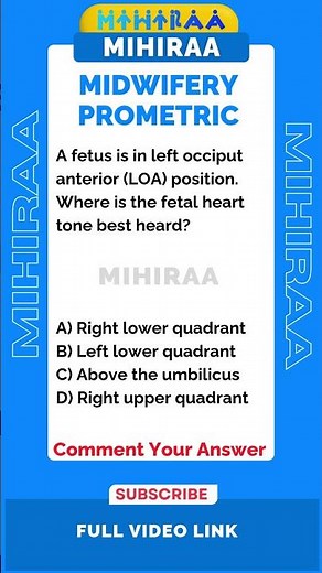 MIDWIFERY PROMETRIC EXAM Q&A 5 | MIHIRAA #MidwiferyPrometric #MidwiferyExam #Mihiraa