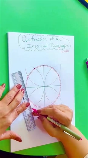 Construction of an Inscribed Dodecagon. #math #geometry #construction #circle #fyp