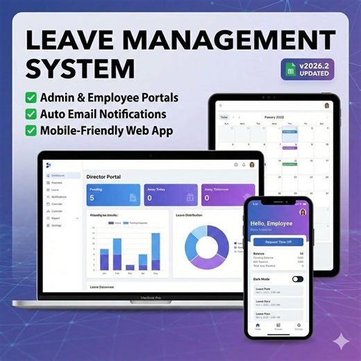 Professional Leave Management System | Employee Time off Tracker | PTO Software | Google Sheets Template | HR Tool for Small Business - Etsy