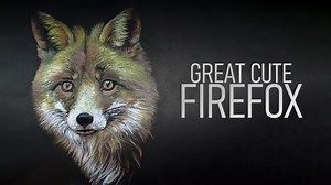 Black paper Firefox drawing tutorial with smooth blending tricks