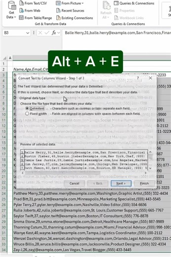 Excel में किसी भी Data को Delimited कैसे बनाएं? | Text to Columns Full Tutorial 📊🔥🔥🚀🚀📉👍 #excel #data