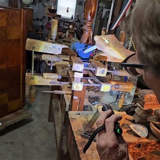 Cherrywood headboard post new dowel insert repair