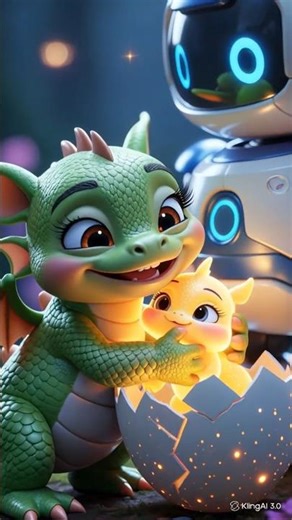 “Cutest Baby Creature Ever?! 🐉✨” #robot #cartoon #animationforkids #animation