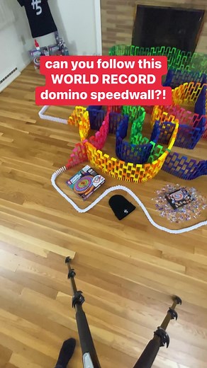 I toppled the WORLD RECORD crossing speedwall with 11,000 dominoes!! 😁 #worldrecord #dominoes #chainreaction | Hevesh5