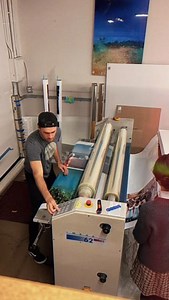 15 reactions · 4 comments | This process is called Gluing, where the print is merged with a glue/film layer that will later be removed to transfer onto an acrylic piece. #acrylicprints #customprint #walldecor #timelapse | Artbeat Studios | Facebook