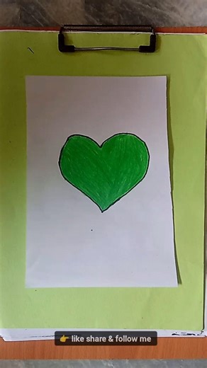 Green Heart 💚| #art #drawing #craft #shorts