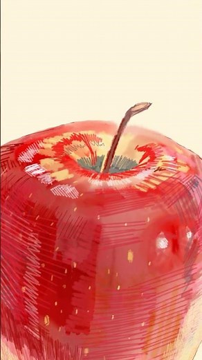 下描きで変わる！ りんごを立体的に描く方法🍎｜How to Draw a 3D Apple art_tips_vol.47 #イラスト #お絵描き #りんごの描き方 #artshorts