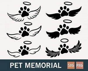 Memorial Svg Paw Print With Angel Wings Svg Memorial Cut File Cricut Canva Pet Loss Memorial Svg Dog Memorial Cut Files Paw With Wings Svg - Etsy