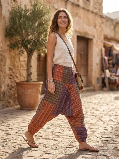 Boho Patchwork Harem Pants, Handmade Nepal Yoga Trousers, Festival Travel Lounge Wear - Etsy