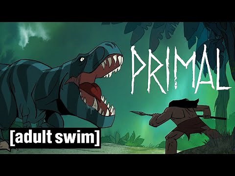 Primal | T-Rex Battle | Adult Swim UK 🇬🇧
