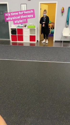 Harper’s got goals and nothing is going to stop her. Physical therapy is more than building strength. It’s also about gaining and refining those functional skills those of us without disabilities may take for granted. Today Harper was practicing carrying her “lunch tray.” Since starting school we’ve made Harper her lunches so she wouldn’t have to navigate carrying a lunch tray, but this cutie wants to get better at carrying a lunch tray like her friends do. So what Harper wants, Harper will lear