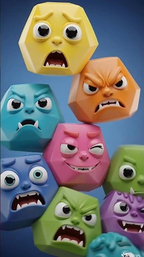 Colorful Emotions Come Alive! 😱😂 Angry, Funny & Crazy Faces Animation#shorts #biel