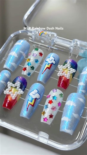 We tried creating My Little Pony nails using NO GEL Part 1 😳🌈🦄 #nails #nailart #mlp #shorts