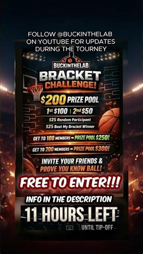 11 Hours Left! FREE $200 March Madness Bracket Challenge #marchmadness #bracketchallenge