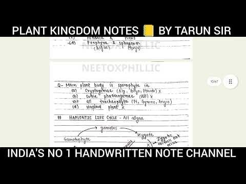 Plant Kingdom Tarun Sir | PW Class 11 Biology | Handwritten Plant Kingdom Notes for NEET 2026