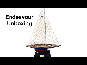 The unboxing of the Endeavour America's cup model sailing ship