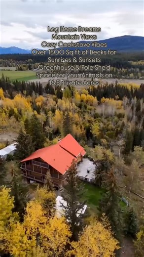 Reani Fraser REALTOR®️Williams Lake & Surrounding Area on Instagram: "Escape to wide open spaces and unforgettable views of Perkins Peak 🏔️ ✨ from this log home on 16.5 Private Acres 🌲 With 4 bedrooms, cozy rustic charm, a classic wood-burning cookstove 🔥 and over 1500 sq ft of decks to soak in the scenery, this is country living at its best. Complete with greenhouse 🌱, chicken coop 🐓, barn and tack room 🐴 - perfect for hobby farming, home steading, or your peaceful retreat. Just minutes f