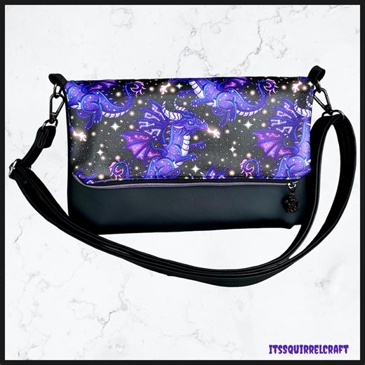 Purple Dragons Fiona Foldover Crossbody or Shoulder Bag Purse - Etsy