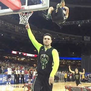 Name a more iconic duo of dunks.... The @bucks trampoline dunk team was incredible at the #DLeagueAllStar game! | NBA G League