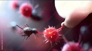 the process of DNA replication, with the roles of helicase, DNA polymerase, and complementary base pairing."