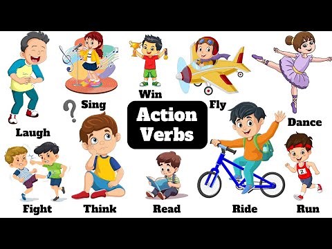 Action Verbs Vocabulary with Pictures and Sentences Examples | Learn English Vocabulary Practice