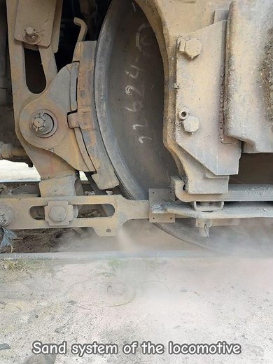 Sand system of loco, sand is used to increase friction between wet Rail and wheel to avoid Slipping