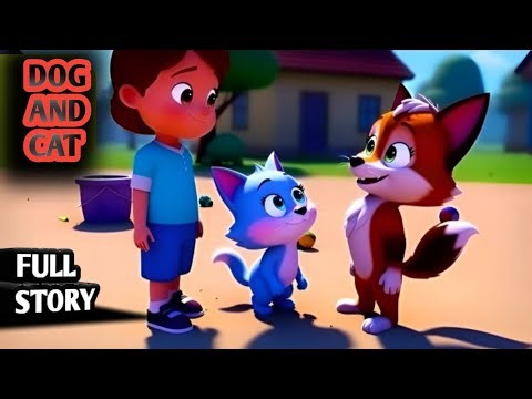 A Dog And Cat Full Cartoon Story In Hindi 🥰 #cartoonstory #dogandcat