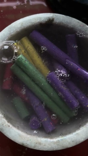 satisfying chalk Dipping into water ASMR sounds 9